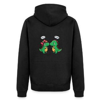 Dinosaure Trex Love In Love Bras Courts - Veste à capuche bio Premium Unisexe - noir - Dos - Nico (187cm)