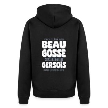 Beau gosse Gers cadeau homme gersois - Veste à capuche bio Premium Unisexe - noir - Dos - Nico (187cm)