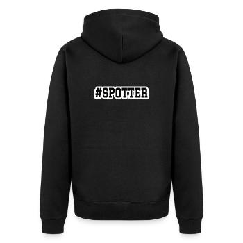 Spotter Cheerleading Sicherheit Stunt Cheerleader - Unisex Premium Bio Zip Hoodie - Schwarz - Hinten - Nico (187cm)