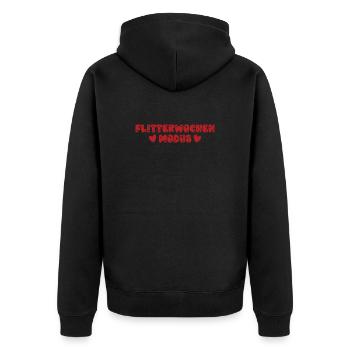 Reise Hochzeit Ab In Die Flitterwochen Verheiratet - Unisex Premium Bio Zip Hoodie - Schwarz - Hinten - Nico (187cm)