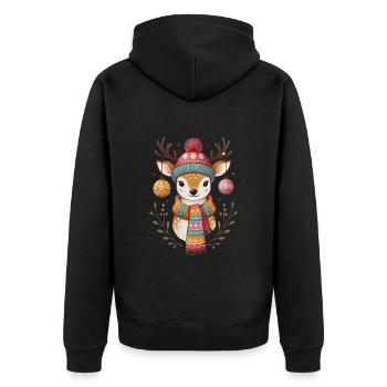 Cerf festif avec ornements Écharpe - Veste à capuche bio Premium Unisexe - noir - Dos - Nico (187cm)