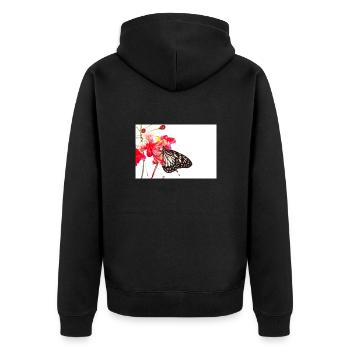 Butterfly butterfly - Unisex Premium Organic Zip Hoodie - black - Back - Nico (187cm)