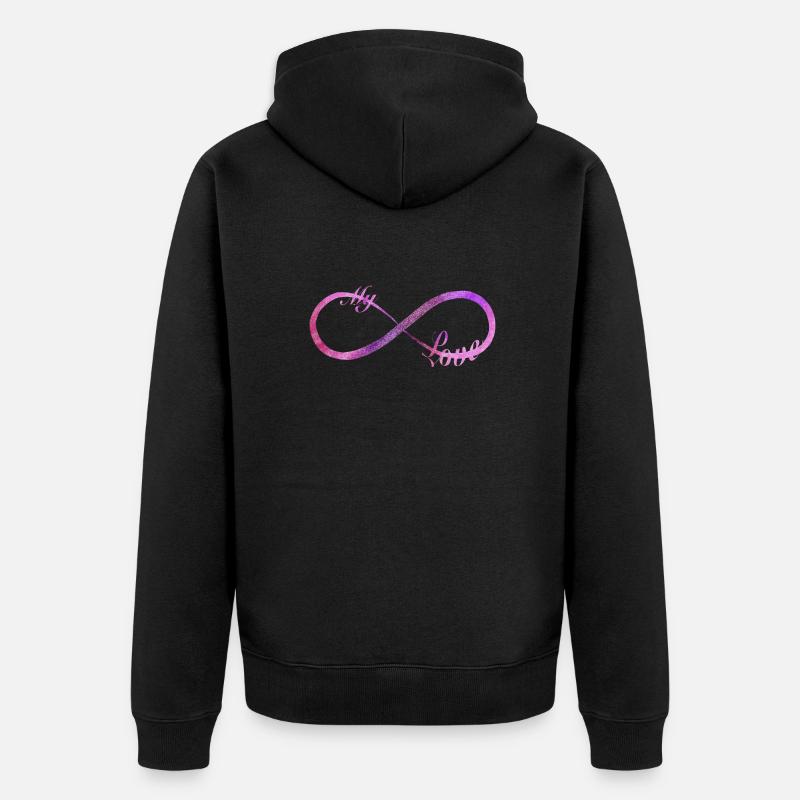 Saint-Valentin InfinityLove - Veste à capuche bio Premium Unisexe - noir