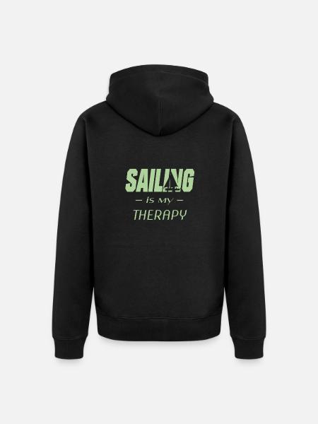 Segeln - Unisex Premium Bio Zip Hoodie - Schwarz