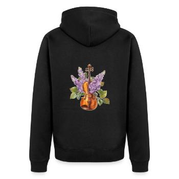 Violin Violin - Unisex Premium Organic Zip Hoodie - black - Back - Nico (187cm)