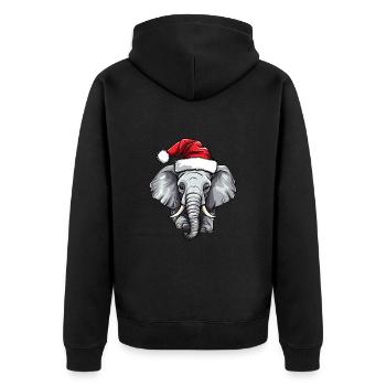 Éléphant Noël Éléphant d’hiver Heligabend - Veste à capuche bio Premium Unisexe - noir - Dos - Nico (187cm)