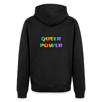 Pouvoir queer - Veste à capuche bio Premium Unisexe - noir - Dos - Nico (187cm)