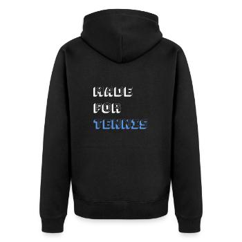 Made for Tennis - Unisex Premium Organic Zip Hoodie - black - Back - Nico (187cm)