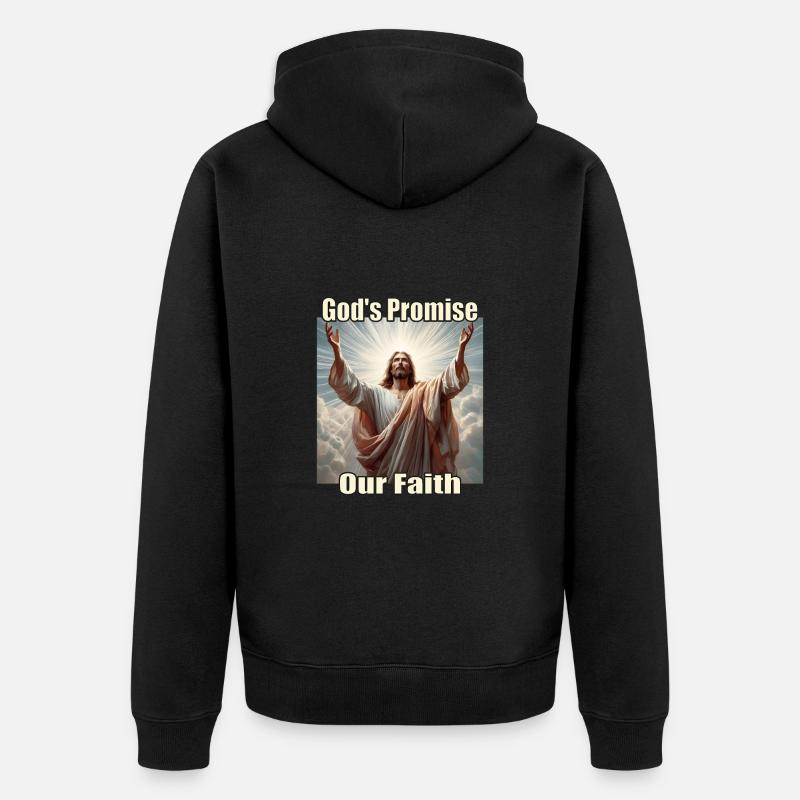 Jésus dans la Lumière Divine - Veste à capuche bio Premium Unisexe - noir