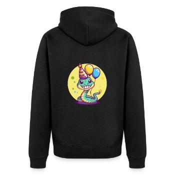 Snake Cobra Birthday Baby - Unisex Premium Organic Zip Hoodie - black - Back - Nico (187cm)