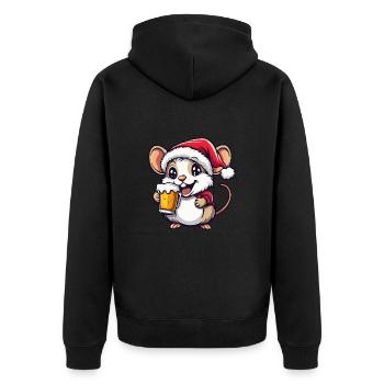 Souris Bière Noël Noël - Veste à capuche bio Premium Unisexe - noir - Dos - Nico (187cm)