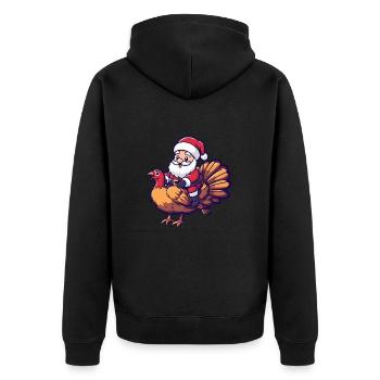 Truthan Santa Claus - Unisex Premium Organic Zip Hoodie - black - Back - Nico (187cm)