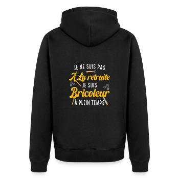 Retraite Bricoleur Bricolage - Veste à capuche bio Premium Unisexe - noir - Dos - Nico (187cm)