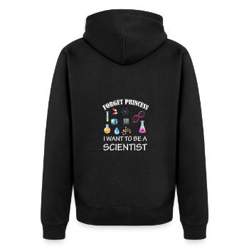 Oubliez princesse je veux être une fille scientifique - Veste à capuche bio Premium Unisexe - noir - Dos - Nico (187cm)