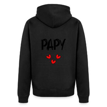CHRISTMAS. YEAR. ANNIVERSARY. RETIREMENT. FEAST. HEART. - Unisex Premium Organic Zip Hoodie - black - Back - Nico (187cm)