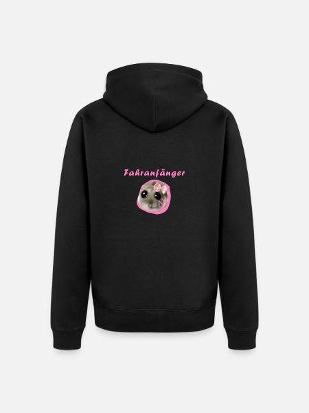 beginnende bestuurder, hamster, rijschool - Uniseks Premium bio ziphoodie - zwart
