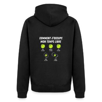 comment j'occupe mon temps libre - Veste à capuche bio Premium Unisexe - noir - Dos - Nico (187cm)