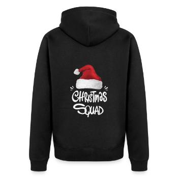Weihnachts-Truppe - Unisex Premium Bio Zip Hoodie - Schwarz - Hinten - Nico (187cm)