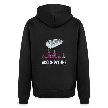 agglo-rythme - Veste à capuche bio Premium Unisexe - noir - Dos - Nico (187cm)