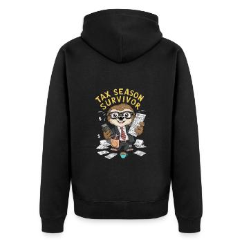 Survivant de la saison des impôts - Veste à capuche bio Premium Unisexe - noir - Dos - Nico (187cm)