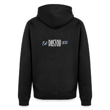 Pastor 2025 Jubiläum Geburtstag Kirche Geistlicher - Unisex Premium Bio Zip Hoodie - Schwarz - Hinten - Nico (187cm)