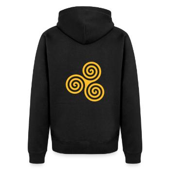 Triskell - Unisex Premium Organic Zip Hoodie - black - Back - Nico (187cm)