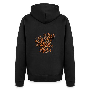 Squirrell GeomeTRIX bunt - Unisex Premium Bio Zip Hoodie - Schwarz - Hinten - Nico (187cm)
