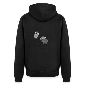 Frieden beginnt in uns selbst - Unisex Premium Bio Zip Hoodie - Schwarz - Hinten - Nico (187cm)