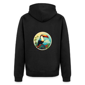 Toucan sur la plage - Veste à capuche bio Premium Unisexe - noir - Dos - Nico (187cm)