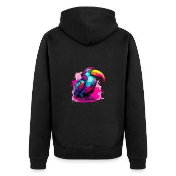 Synthwave Toucan - Veste à capuche bio Premium Unisexe - noir - Dos - Nico (187cm)
