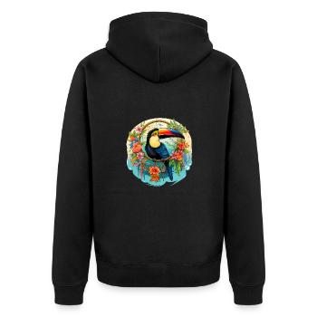 Toucan with dream catcher - Unisex Premium Organic Zip Hoodie - black - Back - Nico (187cm)