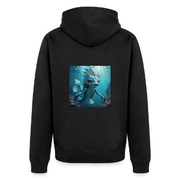 Fisuralica - Unisex Premium Bio Zip Hoodie - Schwarz - Hinten - Nico (187cm)