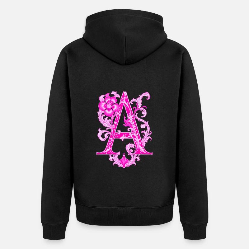 Lettre A - Veste à capuche bio Premium Unisexe - noir