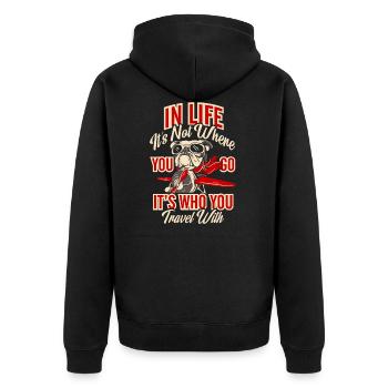 Seulement pour les vrais amateurs de bouledogue! - Veste à capuche bio Premium Unisexe - noir - Dos - Nico (187cm)