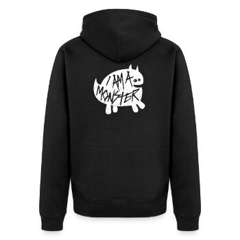 I am a monster - Halloween Ghost Horror Fun - Unisex Premium Organic Zip Hoodie - black - Back - Nico (187cm)