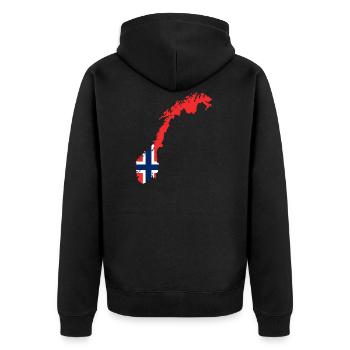 Norwegen Norway - Unisex Premium Bio Zip Hoodie - Schwarz - Hinten - Nico (187cm)