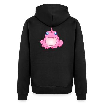 Frog with unicorn Unicorn optics - Unisex Premium Organic Zip Hoodie - black - Back - Nico (187cm)