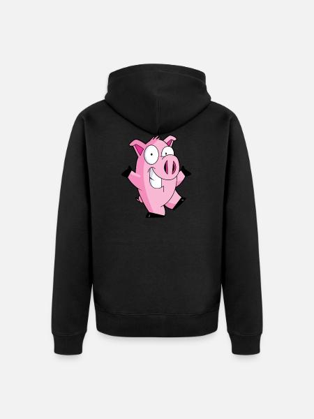 Pig - Unisex Premium Organic Zip Hoodie - black