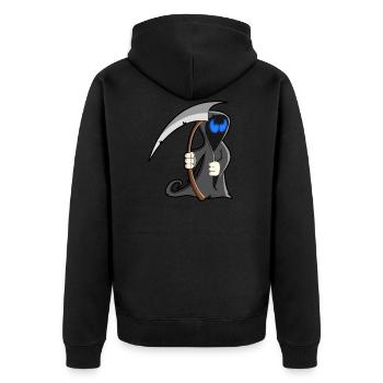 Cartoon Death - Unisex Premium Bio Zip Hoodie - Schwarz - Hinten - Nico (187cm)