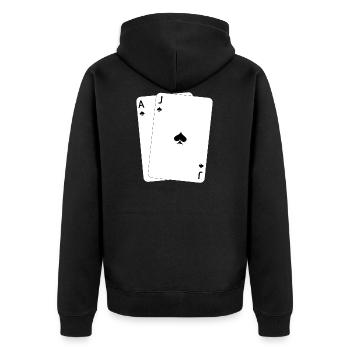 Blackjack AJ - Veste à capuche bio Premium Unisexe - noir - Dos - Nico (187cm)
