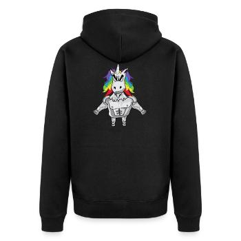 forte Unicorn - Veste à capuche bio Premium Unisexe - noir - Dos - Nico (187cm)