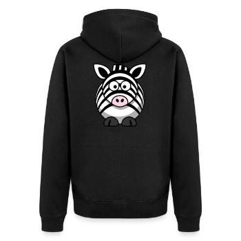 Zebra Cartoon - Veste à capuche bio Premium Unisexe - noir - Dos - Nico (187cm)