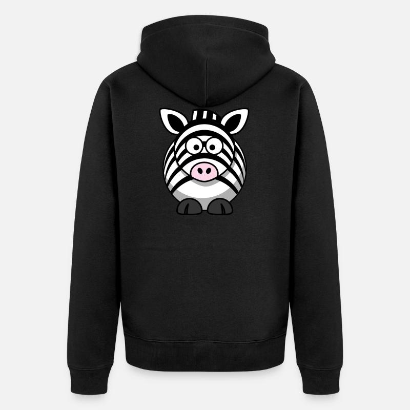 Zebra Cartoon - Veste à capuche bio Premium Unisexe - noir