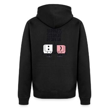 Valentinstag Happy Valentine Geschenk Liebe - Unisex Premium Bio Zip Hoodie - Schwarz - Hinten - Nico (187cm)