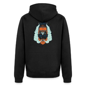 Vaper smoking bearded hipster - Unisex Premium Organic Zip Hoodie - black - Back - Nico (187cm)