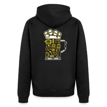 Beer Beer Craft Beer - Unisex Premium Organic Zip Hoodie - black - Back - Nico (187cm)