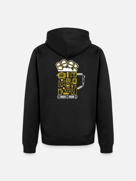 Bier Bier Craft Bier - Unisex Premium Bio Zip Hoodie - Schwarz