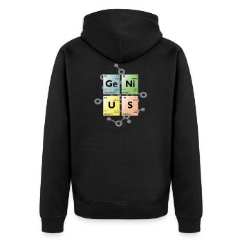 Tableau périodique genius 4 - Veste à capuche bio Premium Unisexe - noir - Dos - Nico (187cm)