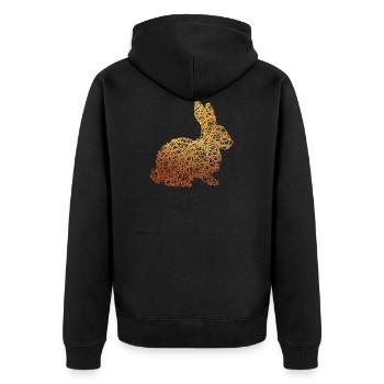 Ostern Hase Häschen Gold Geschenk Geschenkidee - Unisex Premium Bio Zip Hoodie - Schwarz - Hinten - Nico (187cm)