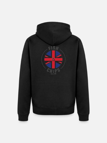 Fish and Chips - British Style - Unisex Premium Organic Zip Hoodie - black